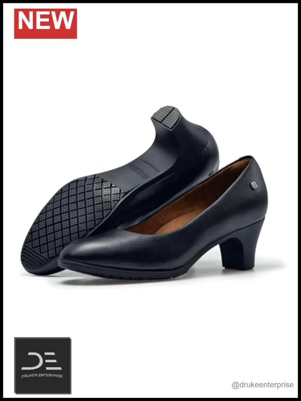 Slip-Resistant High Heel Pumps for Women | Water-Resistant Work Shoes | 2.5